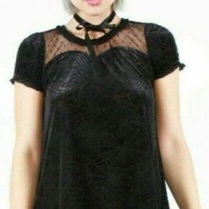 IRON FIST Med. Tunic Dress Black Spider Web NWOT